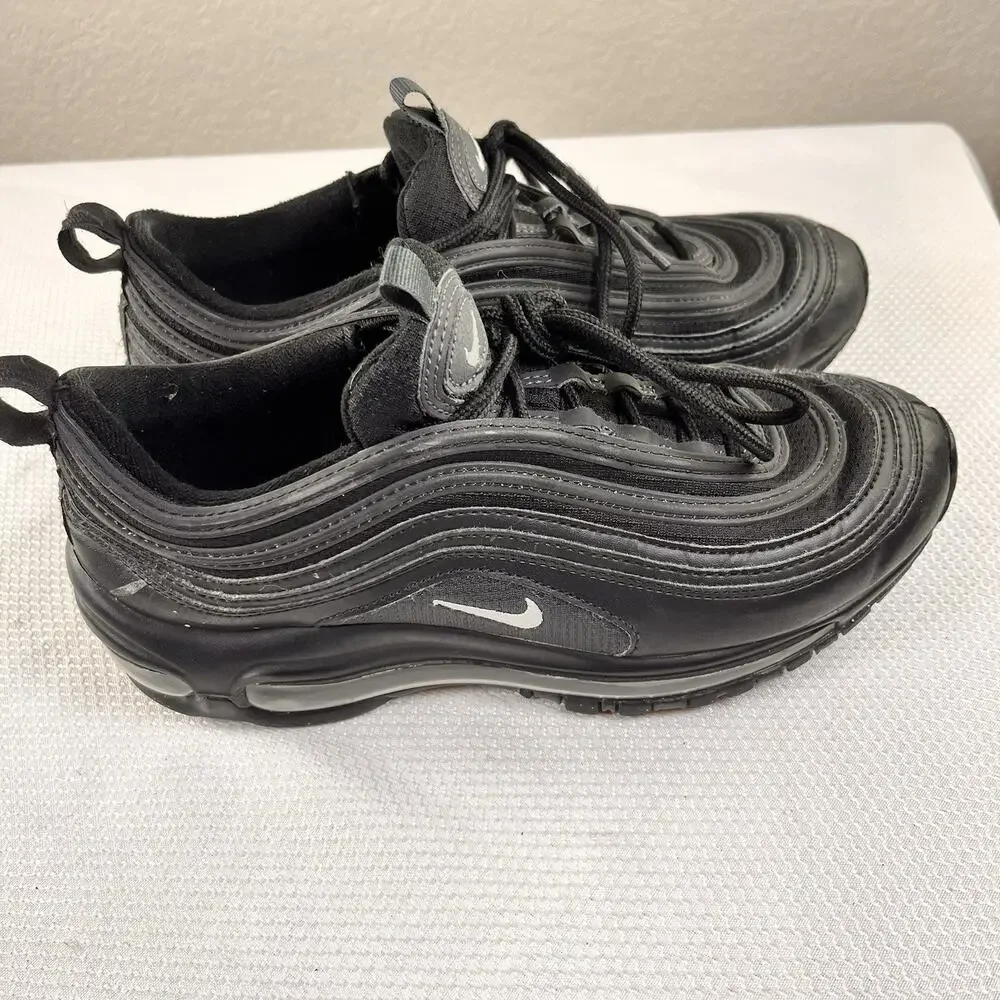 Nike Air Max 97 GS Triple Black‎ Anthracite 921522-011 Youth Sz 6.5Y
